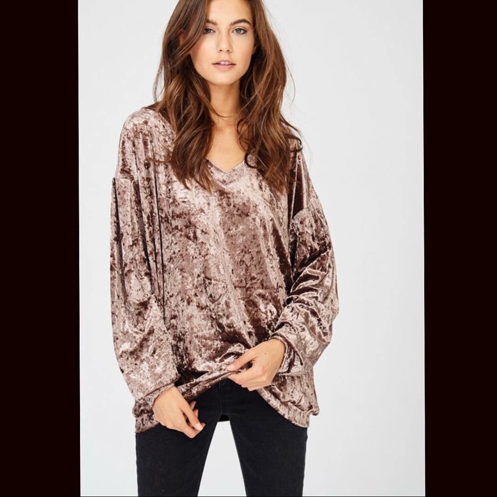 Mocha Crushed Velvet Top